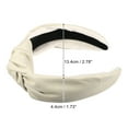 thumbnail image 4 of Diademas de cuero de PU anudadas cruzadas, Diadema ancha de moda antideslizante para mujeres, Beige, 2.78''x1.73'', 4 of 7