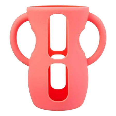 Glass&Bottle 240ml Silicone Sleeves with Handles for Natural Glass Baby Bottles Holder Compatible with - Bottles 8 oz, 4.33*4.53 in, Red