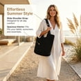 thumbnail image 2 of Clearance Beach Bags for Women Under $15,Straw Handmade Woven Tote Bag, Summer Mesh Hollow Shoulder Bag for Holiday, 2 of 6