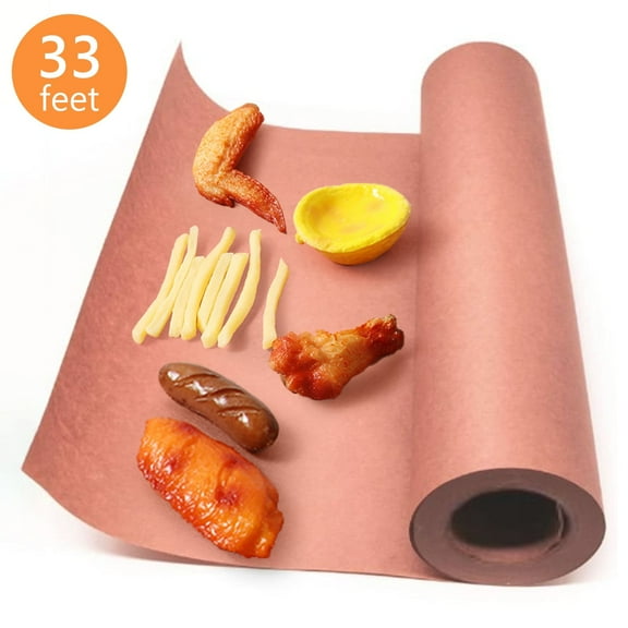 Tripumer 1 Roll 33 feet Pink Food Grade Butcher Paper  Bbq Smoker Grilling Paper with Dispenser Box for Smoking Meat