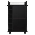 thumbnail image 6 of Kitchen Carts, Dukat Bar Cart,Two Shelves, Six Built-in Wine Rack, Four Casters -Black, Black Kitchen Islands,Particle Board Metal Kitchen Carts, Furniture Dining Furniture Kitchen Islands & Carts, 6 of 8