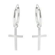 Essential Cross .925 Sterling Silver Mini Hoop Earrings