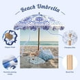 thumbnail image 4 of LAGarden Our Beach Portable Umbrella for Sand Beech Wood Pole Carry Bag with Printed Porcelain Love Cute Garden Parasol, 4 of 9