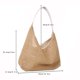 thumbnail image 3 of Bolsa hueco tejido para mujer de hombro de gran capacidad de compras portátiles JShteea Para Estrenar, 3 of 9