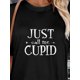 thumbnail image 2 of Camiseta "Just Call Me Cupid" para mujer, 100 % algodón, con gráficos divertidos, manga corta informal, perfecta para San Valentín y para ocasiones informales. Cómoda camiseta de cuello redondo en neg, 2 of 6
