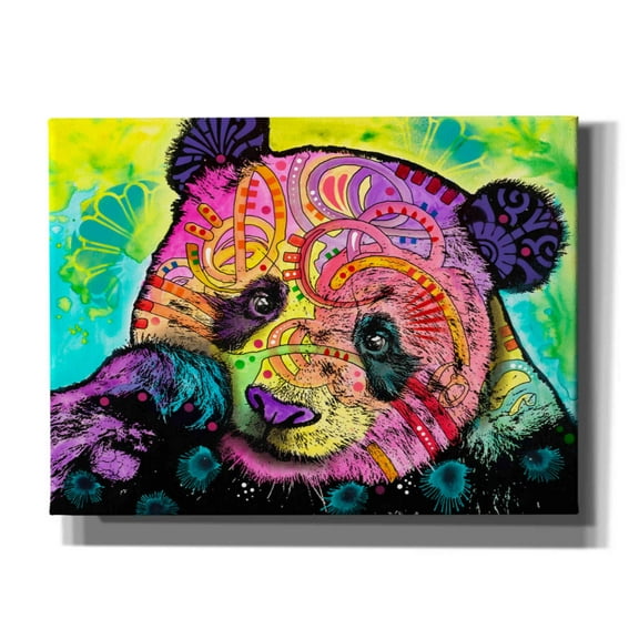Epic Graffiti 'Psychedelic Panda' by Dean Russo, Canvas Wall Art, 16"x12"