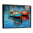 thumbnail image 2 of Designart "Fishing Boat harmonies II" Transportation Floater Framed Wall Art Living Room, 2 of 7