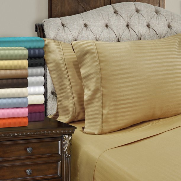 Ozie Microfiber Bedding Set, Striped 1500 Thread Count Sheets