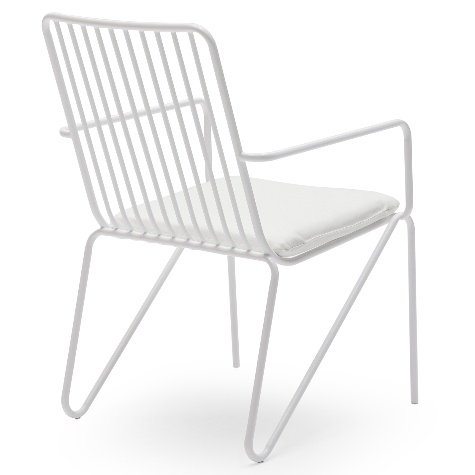 MoDRN Industrial Wrought Iron Stacking Dining Chair - Set of 2 - White (Chairs Only) - image 5 of 9