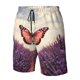 thumbnail image 4 of Balery Butterfly Over Lavender Traje de Baño Estilo Hawaiano para Hombre, Shorts de Secado Rápido con Bolsillos-3X-Large, 4 of 6