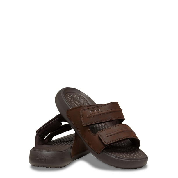 Crocs Brown Leather Slip-On Adjustable Strap Men\'s Sandals Size 12 Crocs Brown Leather Slip-On Adjustable Strap Men main image 4