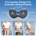 thumbnail image 4 of Seat Cushion for Office Chair, Car Seat, Memory Foam Cushion Ergonomic Seat Cushion Butt Pillow with Adjustable Strap&Washable Cover, Coccyx Cushion for Sciatica, Hip, Tailbone Pain Relief, Gray, 4 of 7