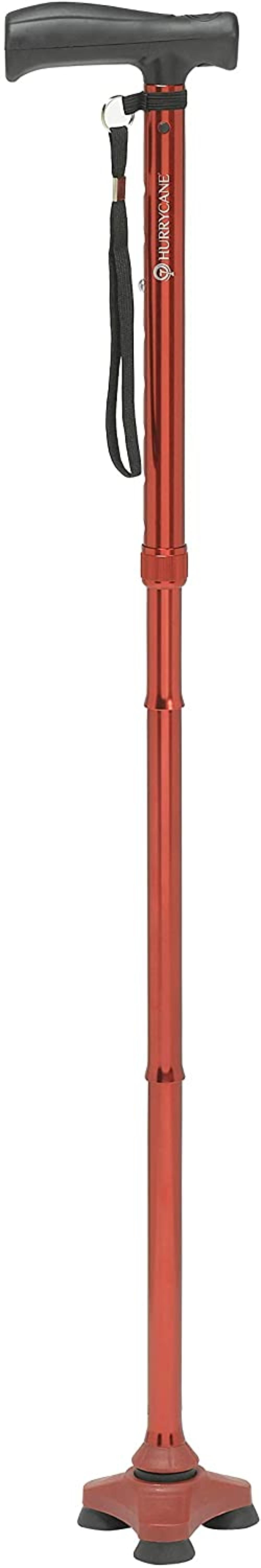 HurryCane Freedom Edition Folding Cane with T Handle, Roadrunner Red