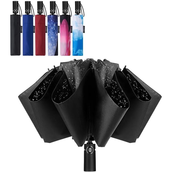 Compact Travel Umbrella Windproof Portable Folding Automatic Umbrellas