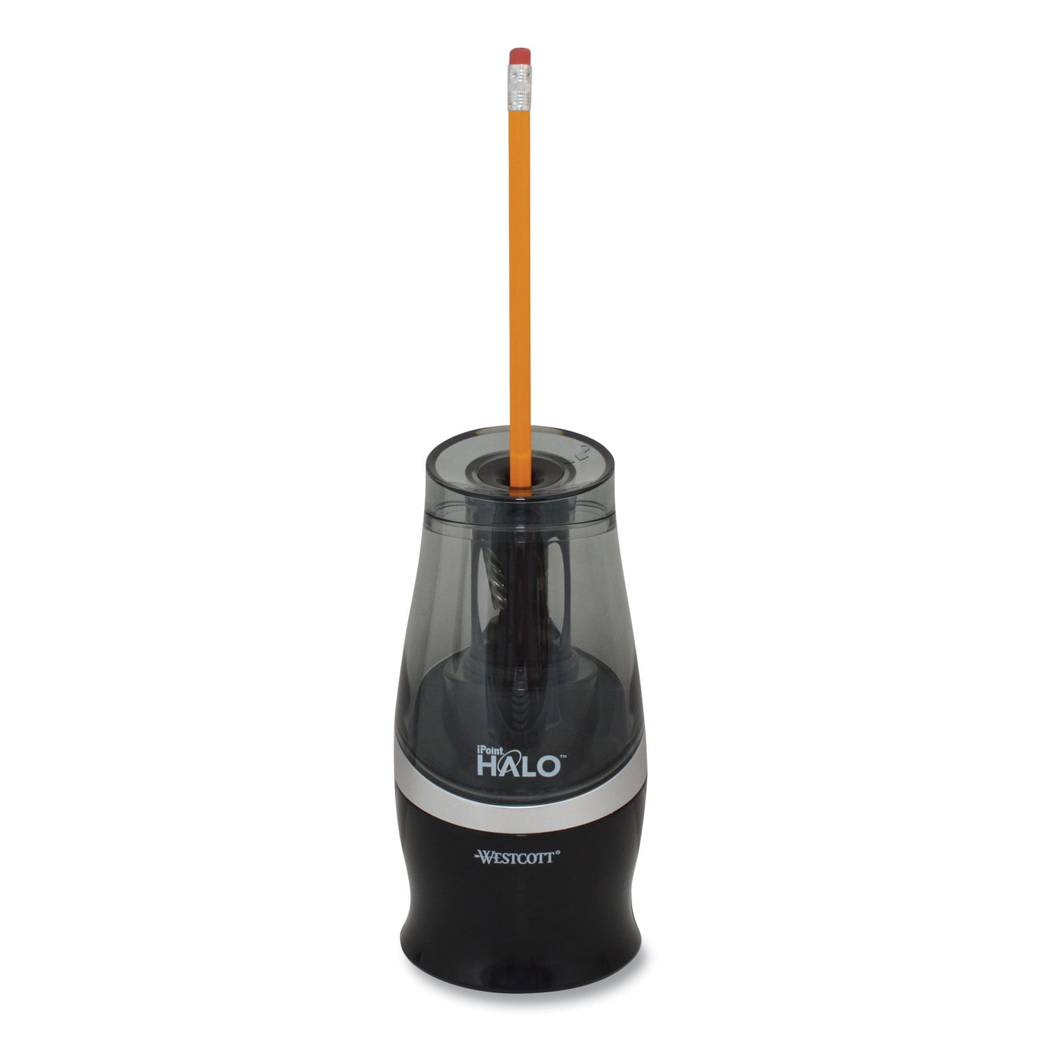 WESTCOTT iPoint Halo Electric Pencil Sharpeners, Black/Silver