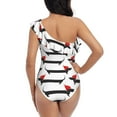 thumbnail image 6 of Yiaed Christmas Dachshund Print Women One Piece Swimsuits Tummy Control One Shoulder Bathing Suits Pattern Ruffle Swimwear-Small, 6 of 8