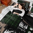 thumbnail image 4 of Feelyou Green Retro Buffalo Bedding Comforter Set 7pcs, Jungle Pine Tree King Bedding Sets, 4 of 8