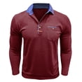 thumbnail image 4 of Kalauyu Men's Casual Shirts Classic Long Sleeve Basic Button T-Shirt Lightweight Cotton Golf Tops with Pocket, 4 of 6