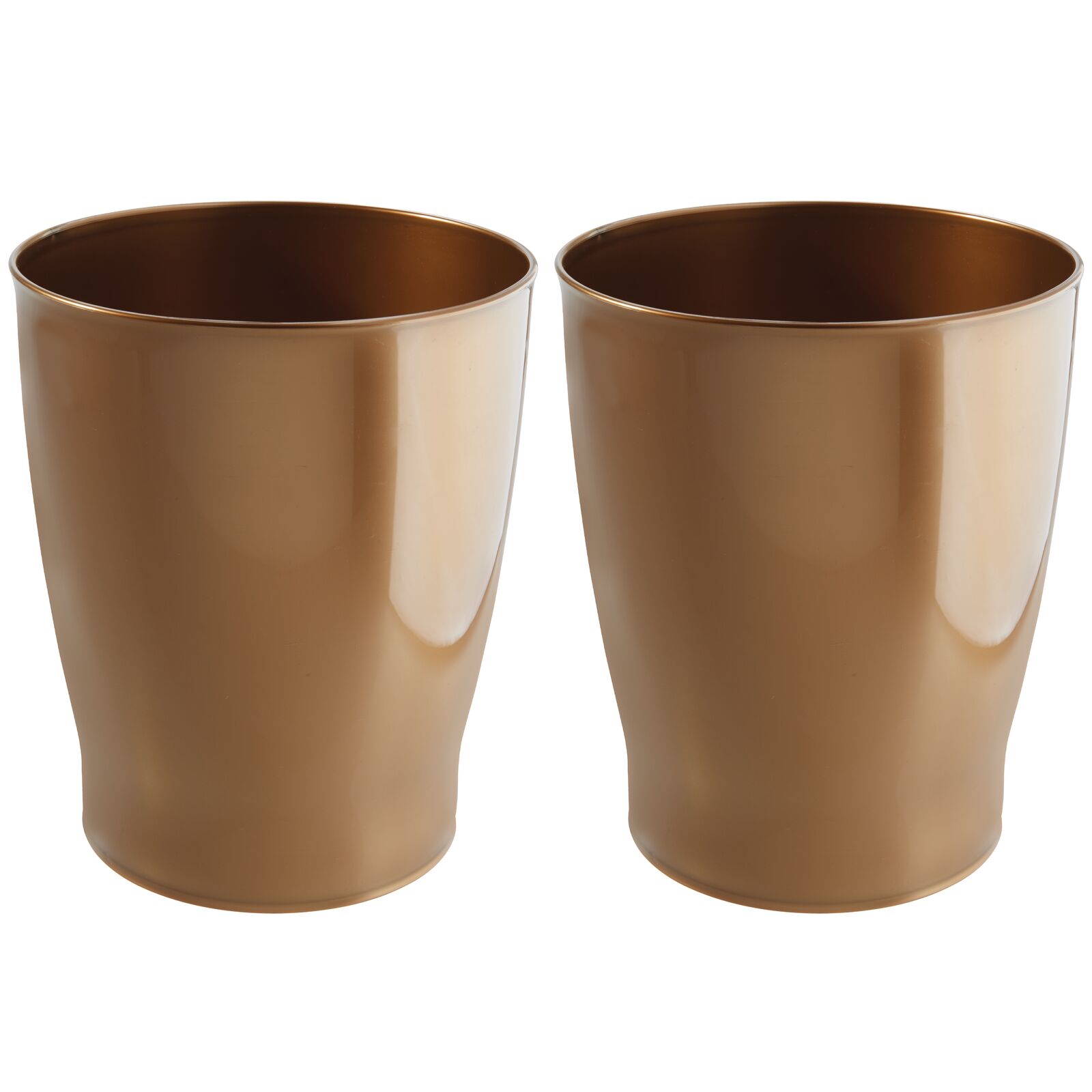 mDesign Round Plastic Bathroom Garbage Can, 1.25 Gallon Wastebasket