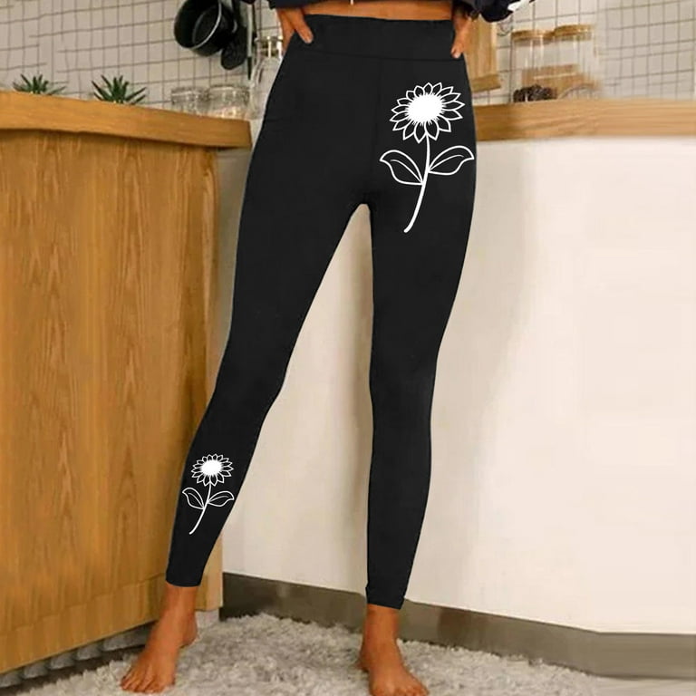 FITVALEN Compression Leggings for Women Tummy Control High Waist Black  Tights Shapewear Pants