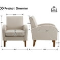 thumbnail image 2 of Farmhouse Striped Accent Chairs for Living Room Set of 2, Linen Fabric Modern Comfy Armchairs with Cushion, Upholstered Striped Reading Chairs for Bedroom Couch Chair with Wood Legs, Khaki, 2 of 7