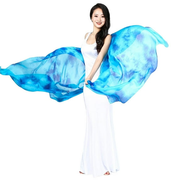 Rectangle Silk Veil Bellydance Hand Throw Scarf Shawl Women Stage Performance Show Props Competition Costume Handkerchief