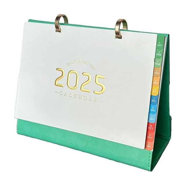 Calendrier de Bureau 2025 Cadre en Cuir de Qualité Supérieure pour Affaires Calendrier Style Cahier Mode Petit Calendrier de Bureau
