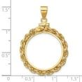 thumbnail image 2 of FJC Finejewelers 14 kt Yellow Gold Rope 22.0mm x 1.9mm Screw Top Coin Bezel Pendant, 2 of 6