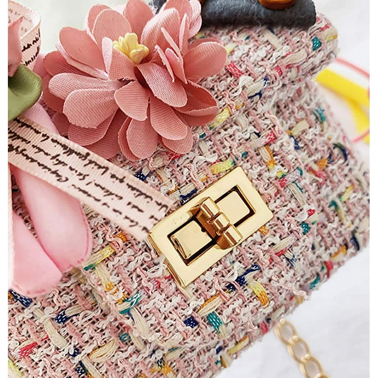 Pink flower cheap handbag