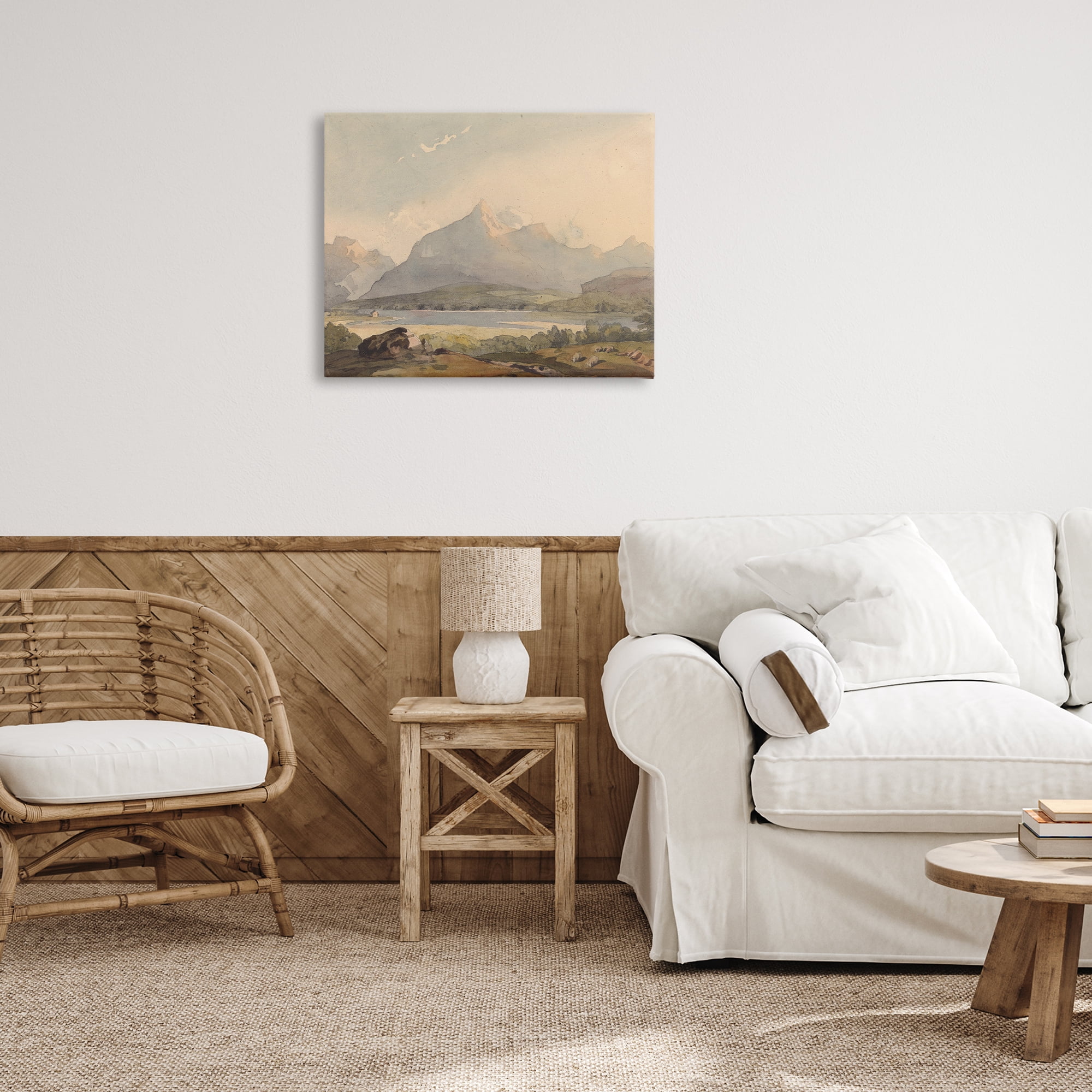 Peaceful Hazy Mountains Canvas Wall Art, design by Lettered and Lined
