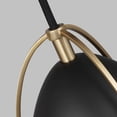thumbnail image 2 of Generation Lighting Norman 1-Light Satin Brass Wall Sconce with Midnight Black Steel Shade, 2 of 8