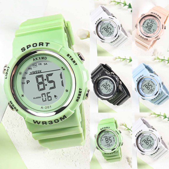 Resicozy Digital Watch for Mens and Womens Electronic Watch Soft Silicone Strap Casual Wrist Watch Black One Size
