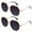 2 Black Frame|Purple Blue Lens, variant on Sunier Square Sunglasses for Women Retro Polygon Metal Polarzied Shades UV Protection