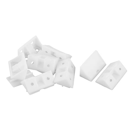 Shelf Cabinet Plastic 90 Degree Angle Brackets Off White 8pcs