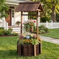thumbnail image 4 of Costway Outdoor Wooden Wishing Well Bucket Flower Plants Planter Patio Garden Home Decor, 4 of 10