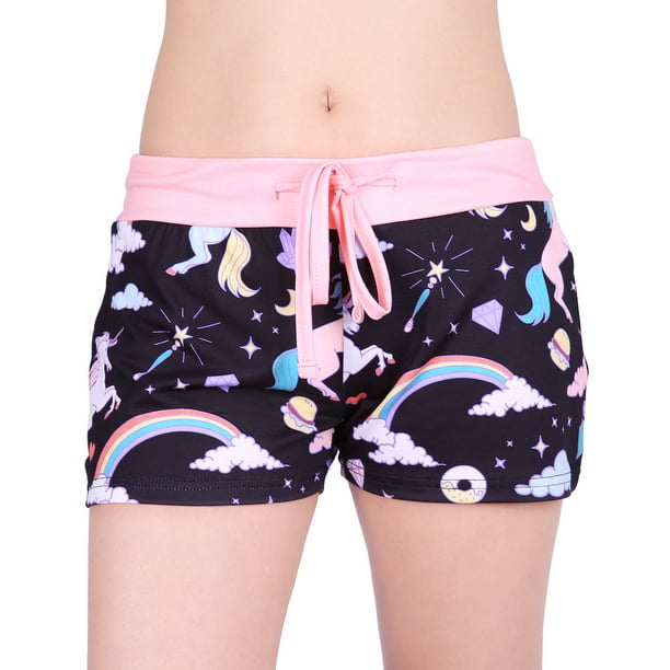 HDE HDE Women Juniors Pajama Shorts Sleepwear Bottoms Unicorns XL