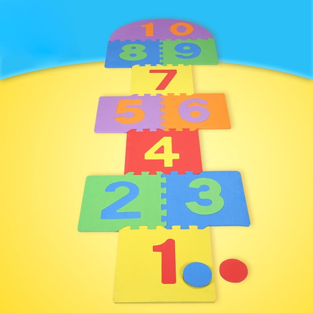 Juego De Tapete De Rayuela Gigante Para Niños, Baldosas Entrelazadas De Espuma EVA Suave Para Niños, Juguetes De Juego Familiar Para Jardín Interior Y Exterior ANGGREK Kids Soft EVA Foam Interlocking Tiles