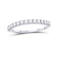 thumbnail image 1 of 14kt Or Blanc Femmes Ronde Pavé Serti Diamant Simple Rangée Bande de Mariage 1/2 Cttw, 1 of 4