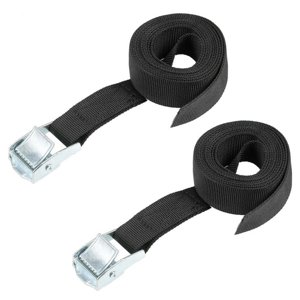 Uxcell 2M x 25mm Load up to 80Kg Tie Down Strap Cam Lock Buckle, Black