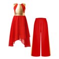 thumbnail image 1 of iefiel Robe Sans Manches Ourlet Irrégulier Métallique avec Pantalon Grand Rouge 14, 1 of 5