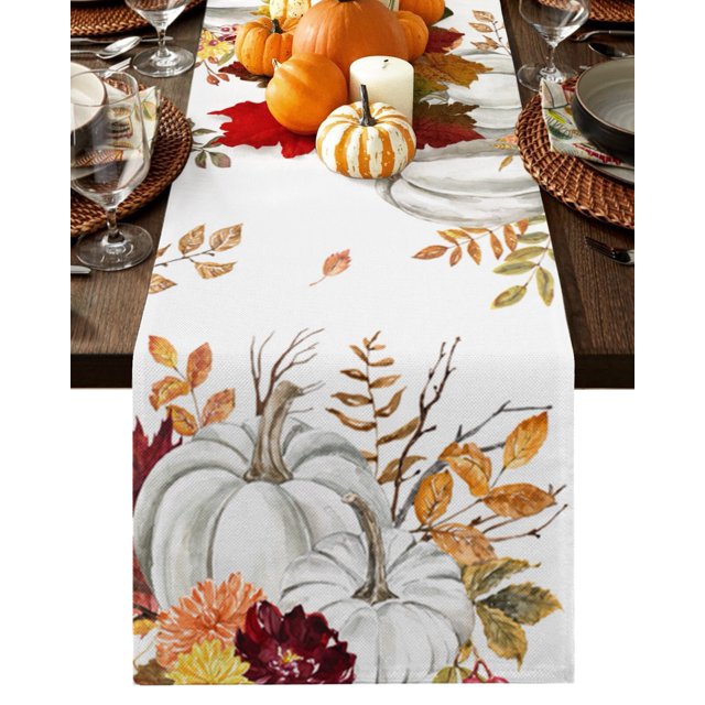 Thanksgiving Pumpkin Autumn Table Runner Wedding Decor Table Cover