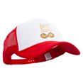 thumbnail image 5 of Best Buds Smiley Face Embroidered Big Size Big Foam Mesh Truck Cap - White Red XL-3XL, 5 of 5