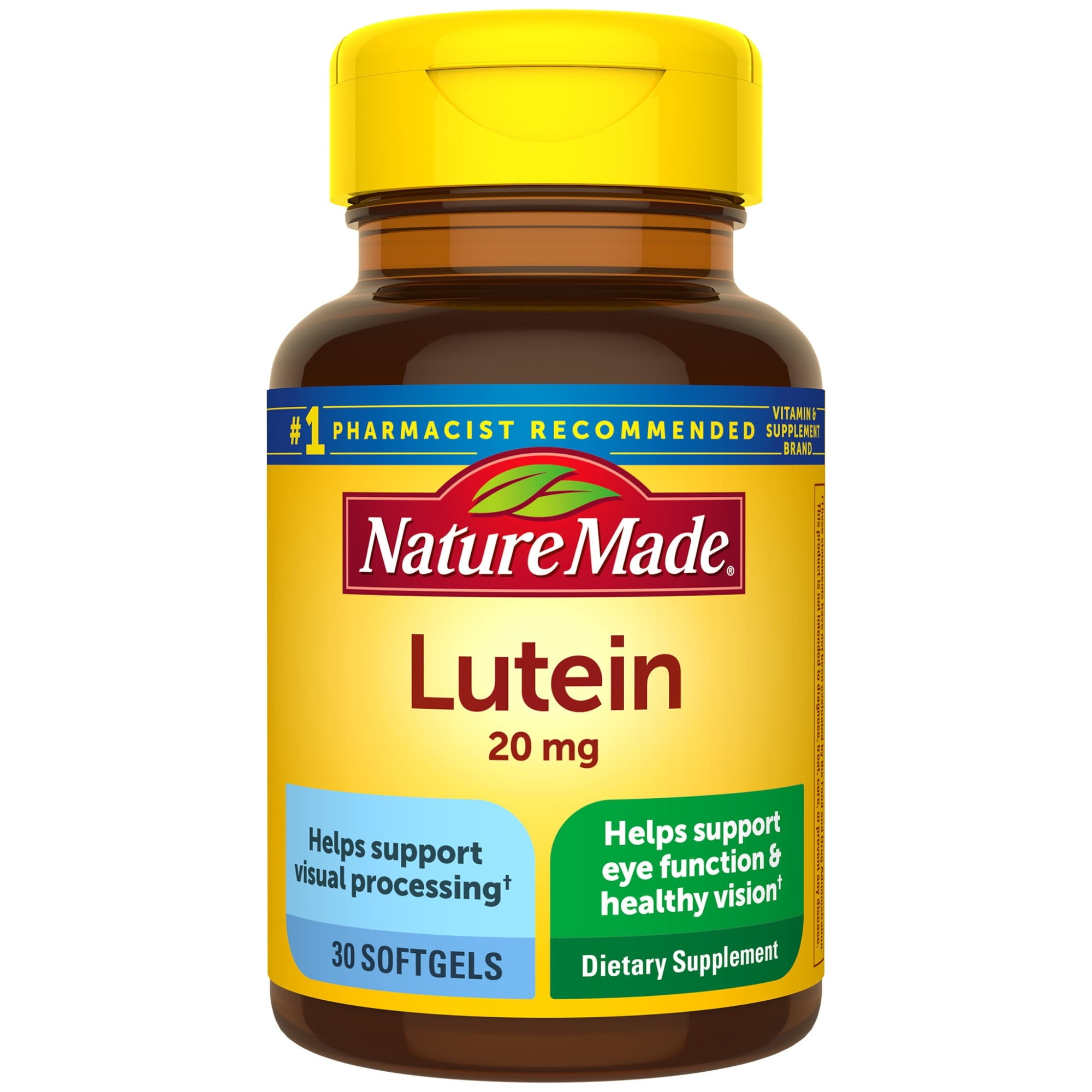 Nature Made Lutein 20 mg Softgels, 30 Count for Eye Health Walmart