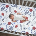 thumbnail image 2 of Lambs & Ivy Baby Sports 100% Cotton Fitted Crib Sheet - Football/Basketball, 2 of 5