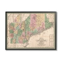 Stupell Industries Northern New England Map Maine Vermont New Hampshire, 30 x 24, Design by Daphne Polselli