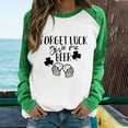 thumbnail image 2 of Luxalzxs Womens Casual Round Neck Color Block St. Patrick's Day Print Long Sleeve T-Shirt Top Sweatshirts, 2 of 5