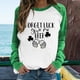 thumbnail image 1 of Puntoco Mujer Primavera Patchwork St. Patrick'S Day Impreso Manga Larga Cuello Redondo Casual Tee tops Puntoco Puntoco-5551, 1 of 6
