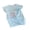 Blue, variant on Girl Shirts Summer Short Sleeve With Flutter Sleeves Print Casual Tees Toddler Kids Comfortable Girls Tshirts 2-12 Years