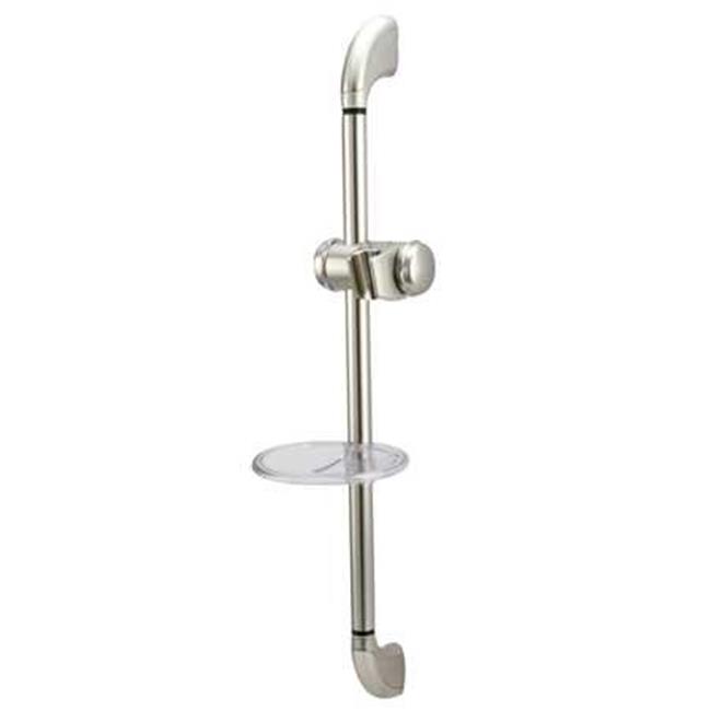 KSX2521SG Shower Slide Bar with Soap Dish Satin Nickel