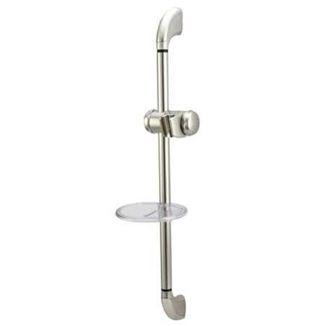 KSX2521SG Shower Slide Bar with Soap Dish Satin Nickel